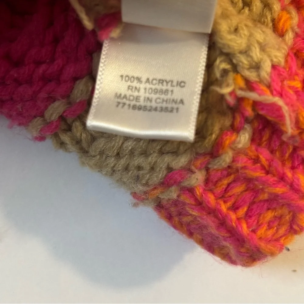 Colorful Chevron Cable Knit Beanie for Women